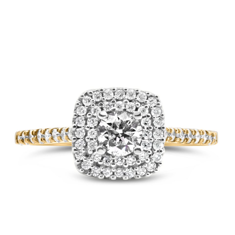 Engagement Ring with .66 Carat TW of Diamonds in 14kt Yellow Gold