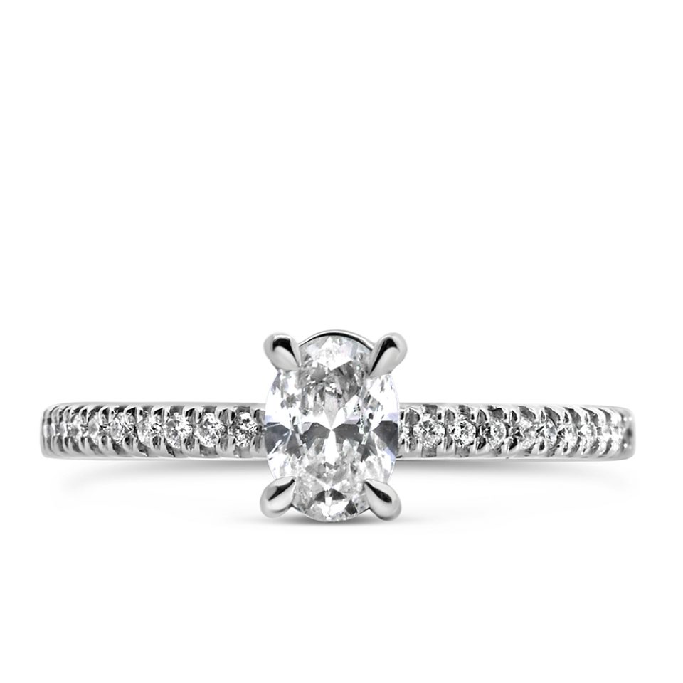 Engagement Ring with .65 Carat TW of Diamonds in 14kt White Gold
