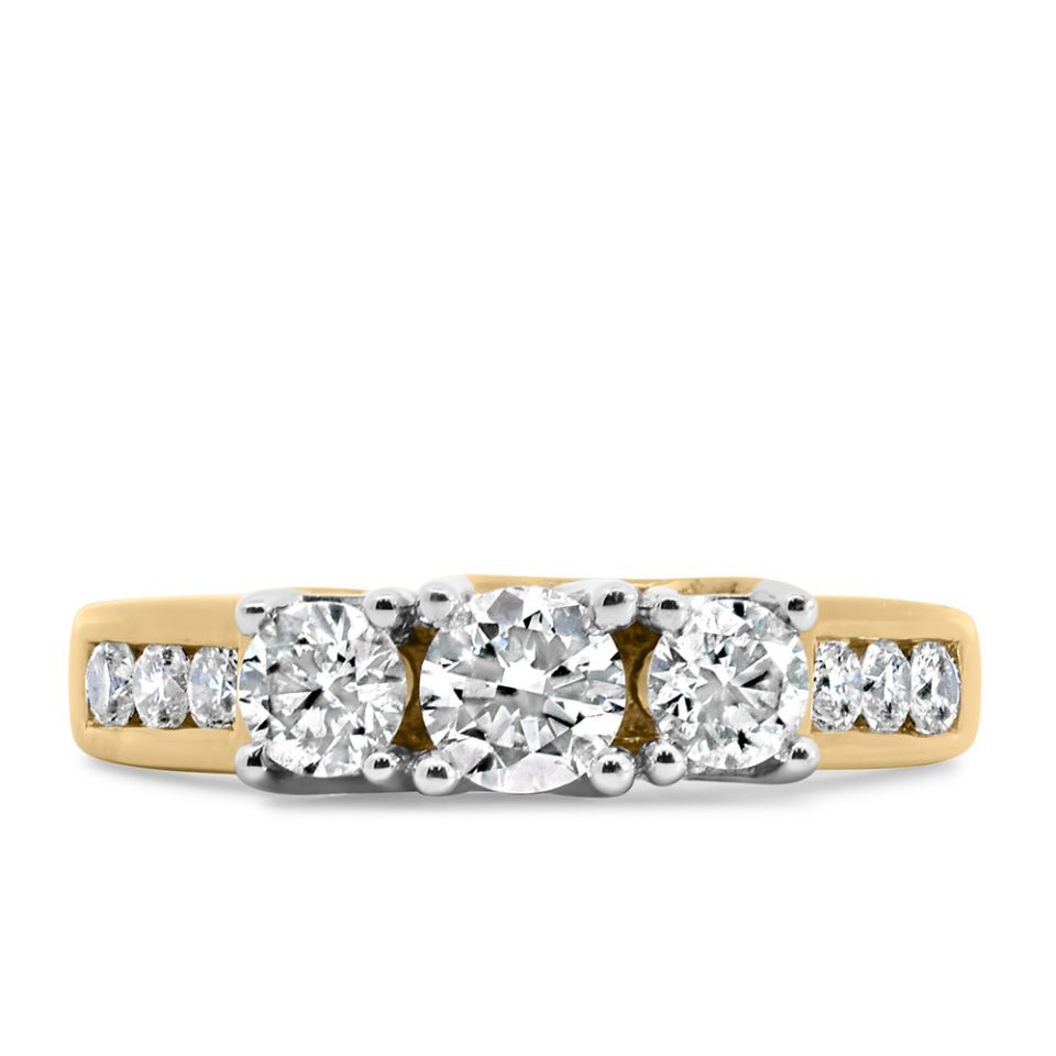 Ring with 1.00 Carat TW of Diamonds in 14kt Yellow Gold