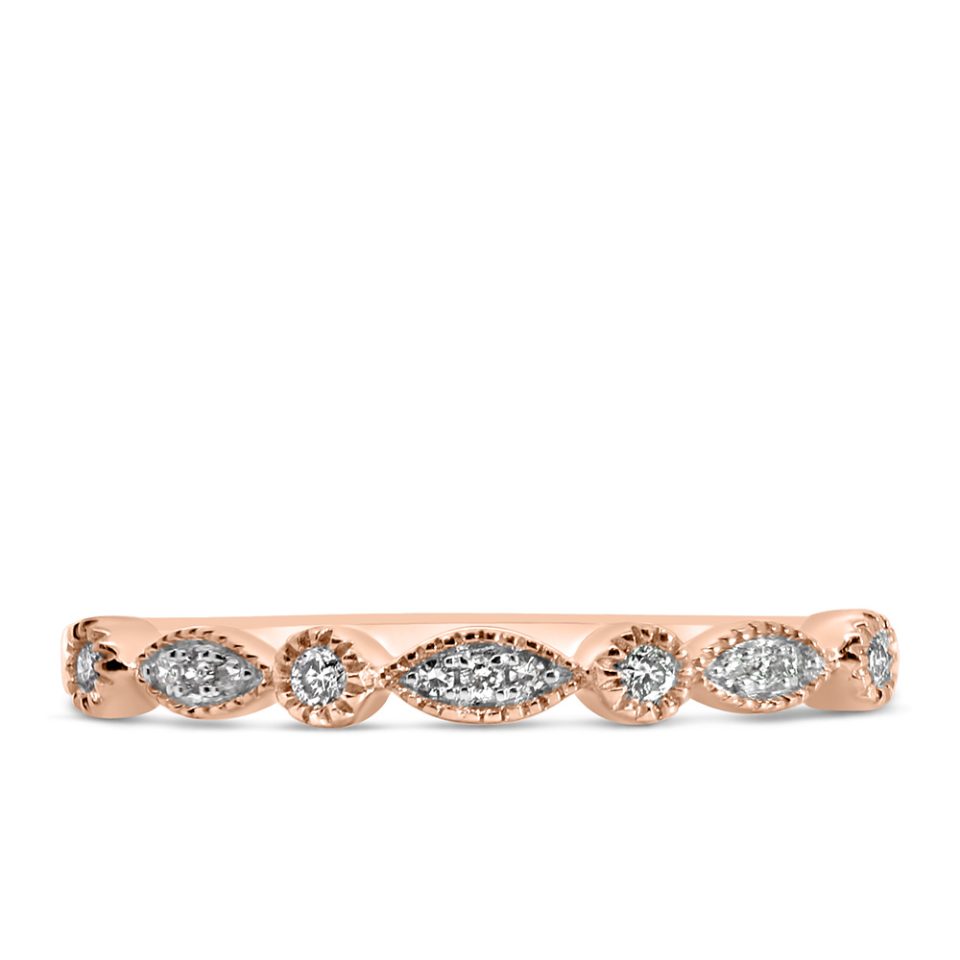 Ring with .07 Carat TW of Diamonds in 10kt Rose Gold