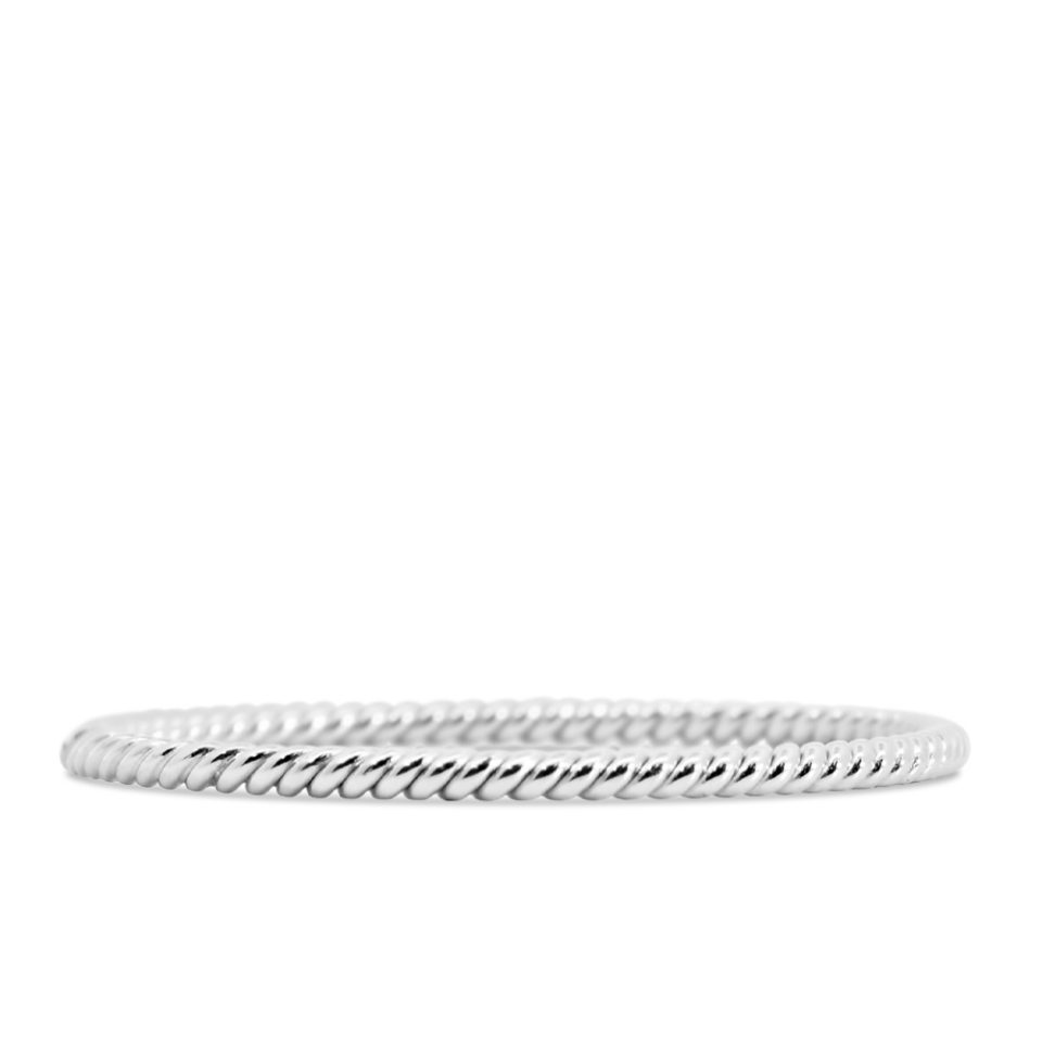 Everyday Stacking Twisted Ring in 10kt White Gold