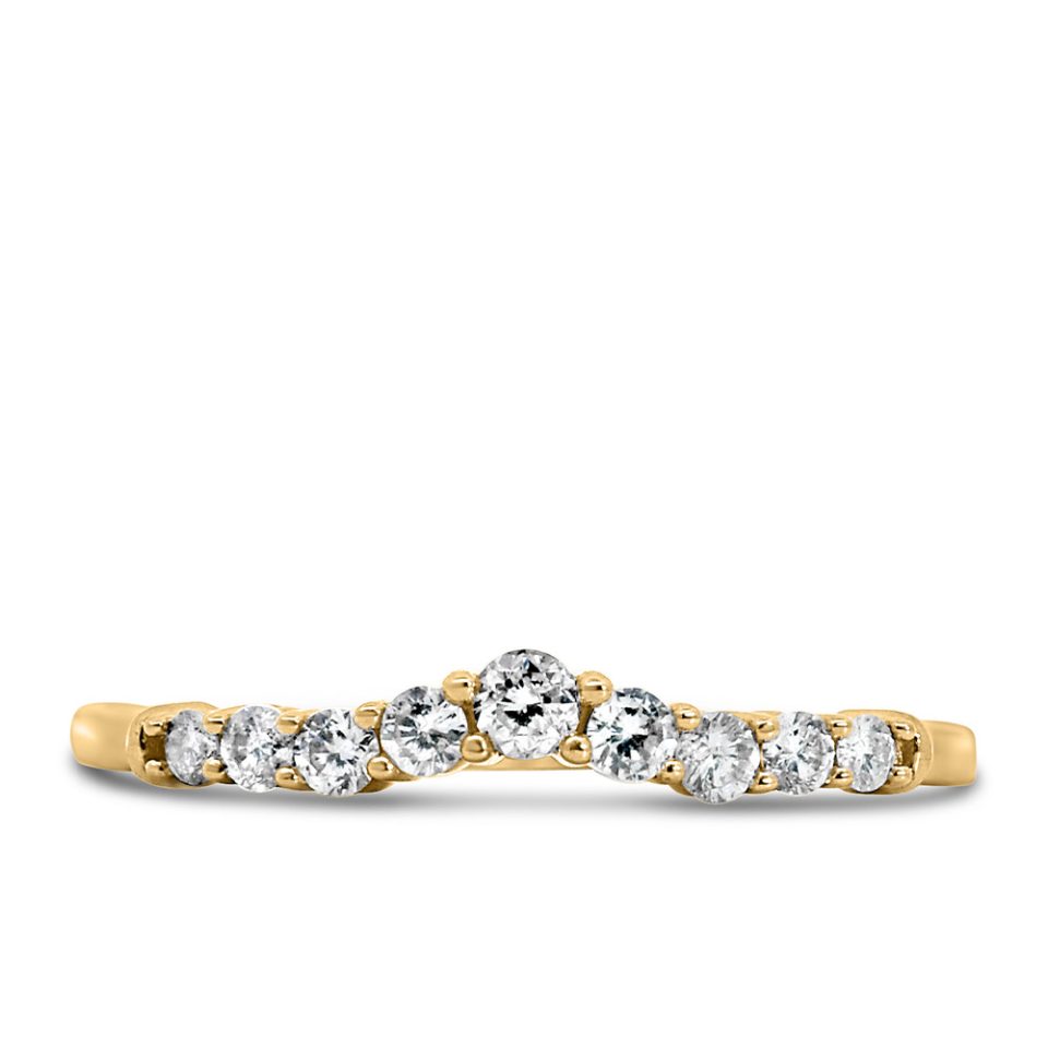 Wedding Band with .25 Carat of Diamonds in 14kt Yellow Gold