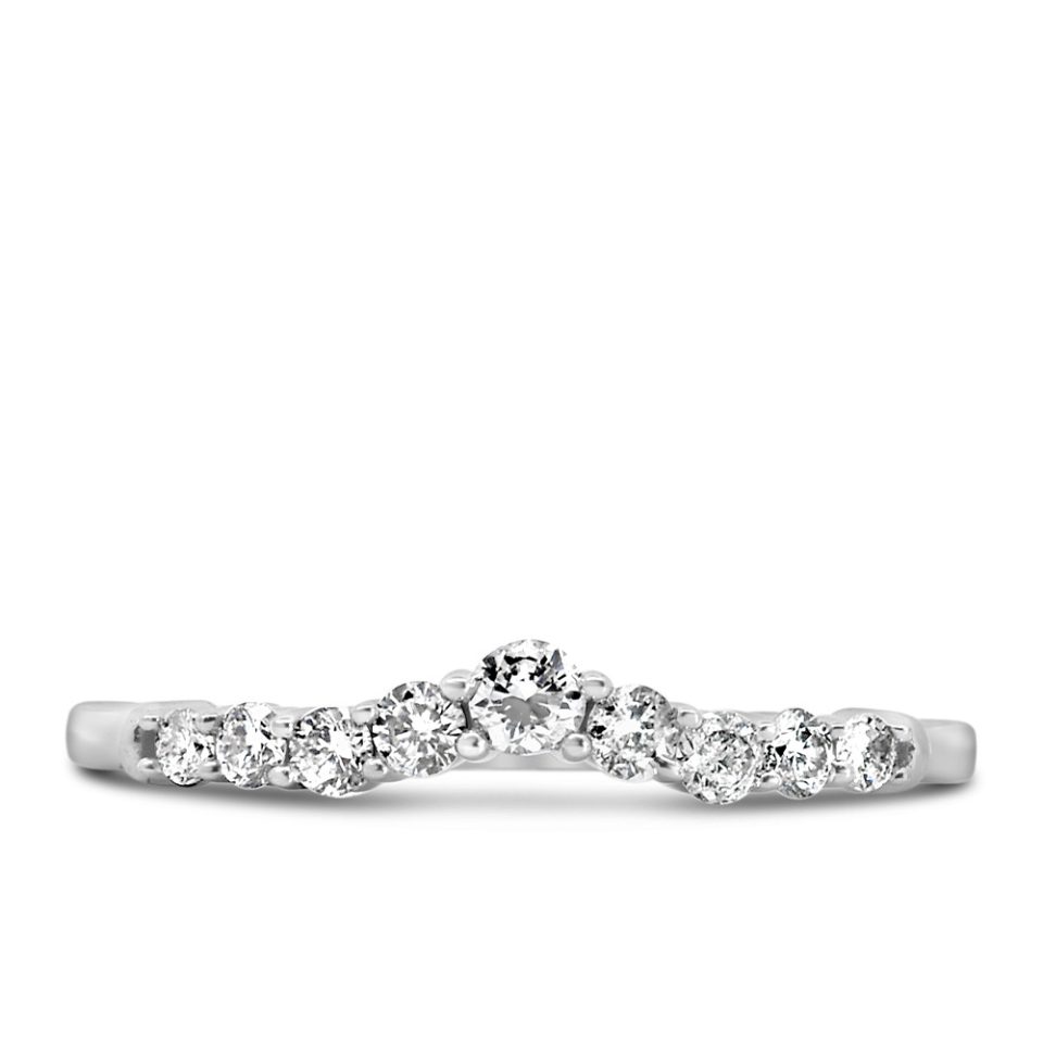 Wedding Band with .25 Carat of Diamonds in 14kt White Gold