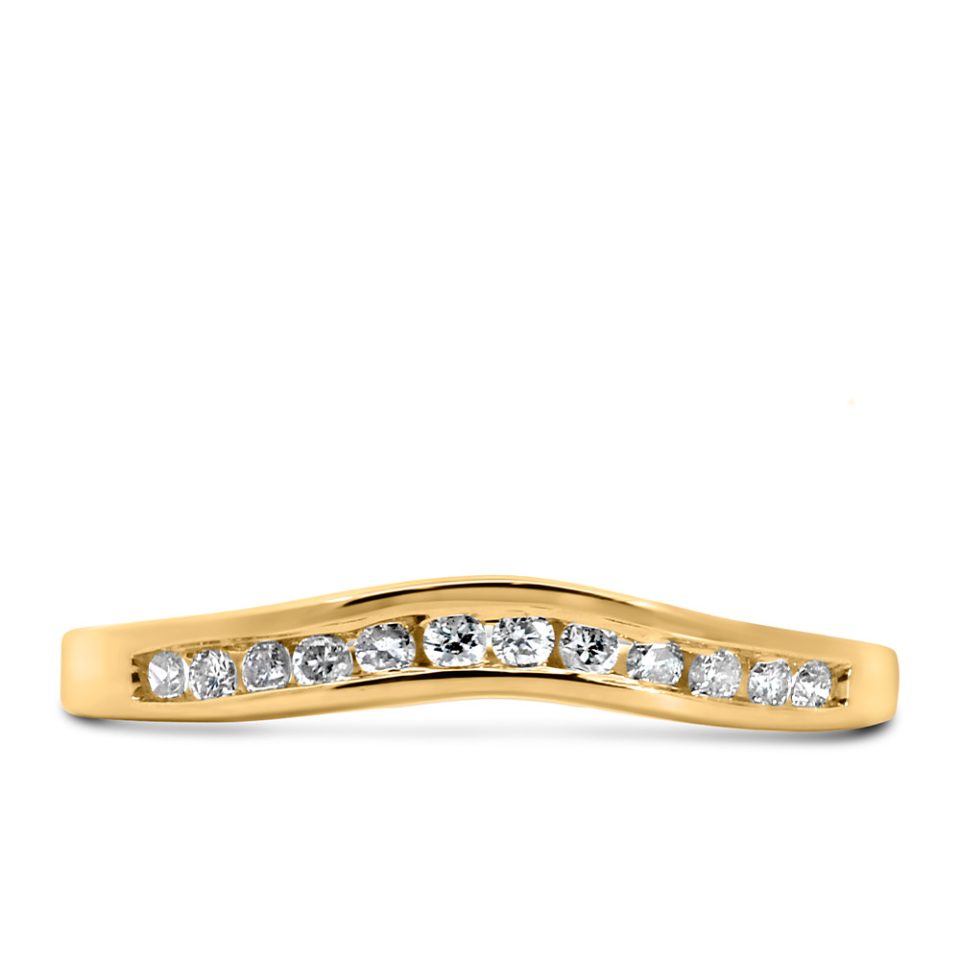 Wedding Band with .15 Carat TW of Diamonds in 14kt Yellow Gold