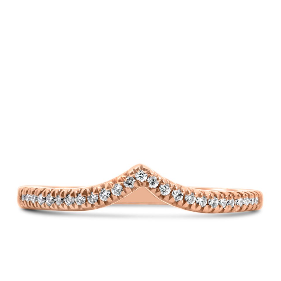 Wedding Band with .12 Carat TW of Diamonds in 18kt Rose Gold