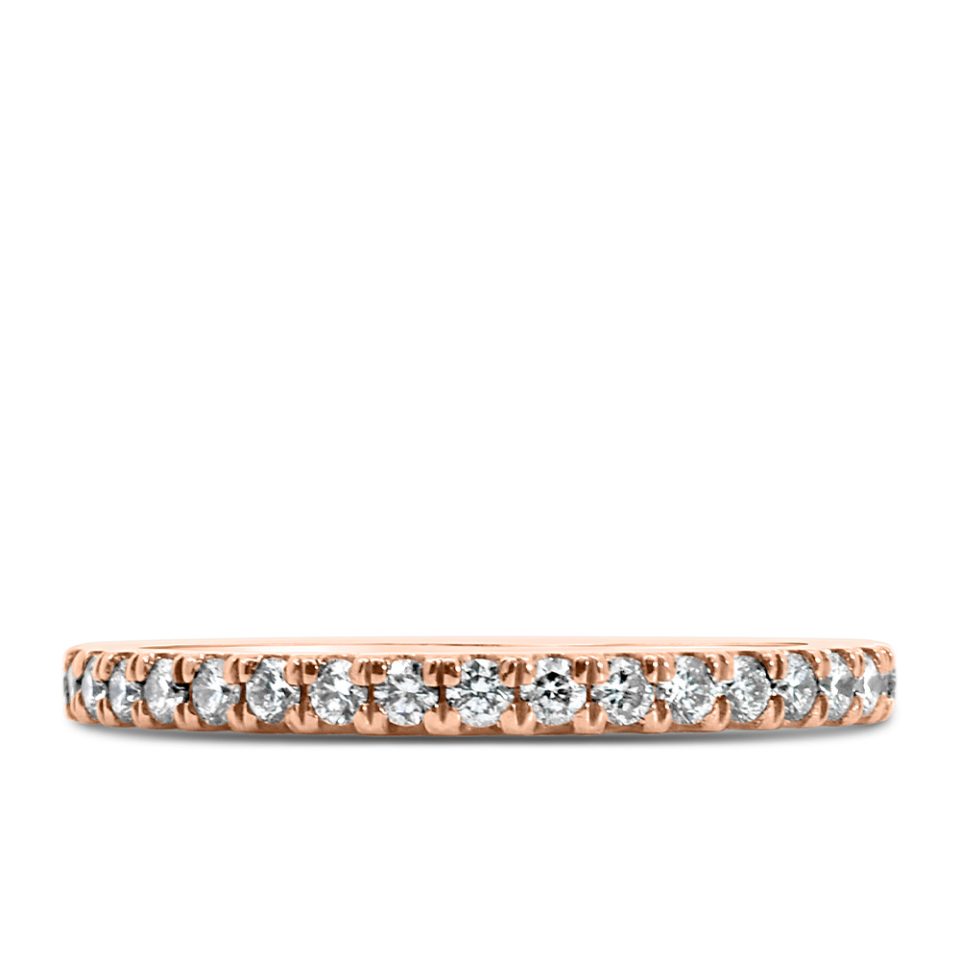 Wedding Band with .25 Carat TW of Diamonds in 18kt Rose Gold