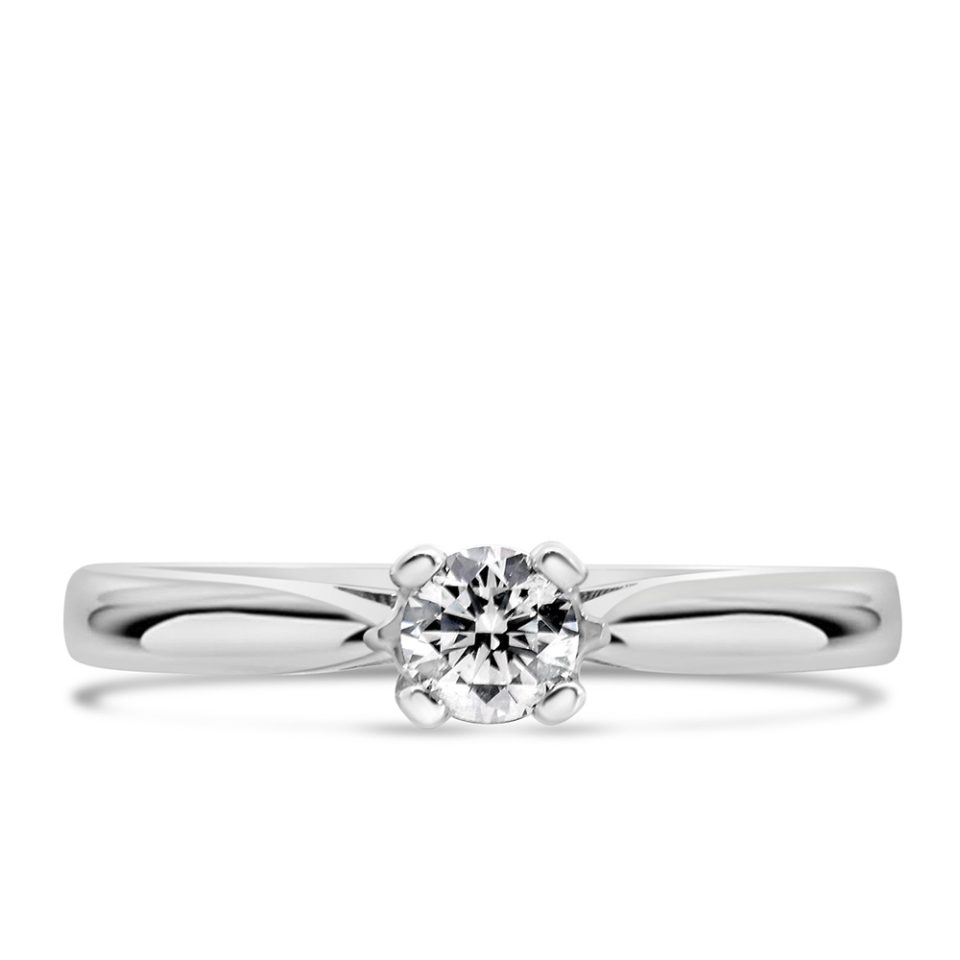 Engagement Ring with .25 Carat Diamond in 14kt White Gold