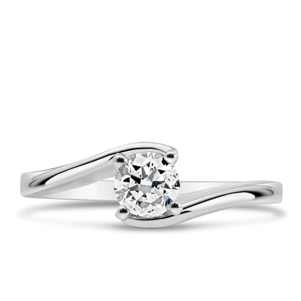 Engagement Ring with .40 Carat Diamond in 14kt White Gold