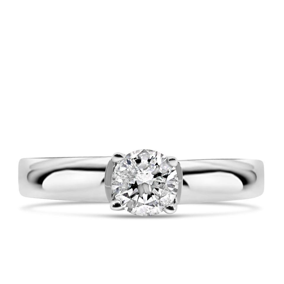 Ring with .50 Carat Diamond in 14kt White Gold