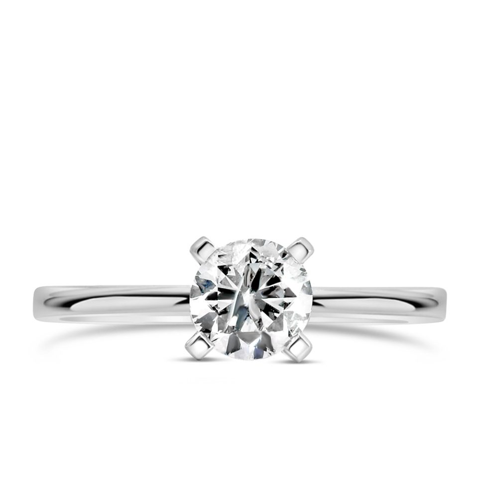 Ring with .75 Carat Diamond in 14kt White Gold