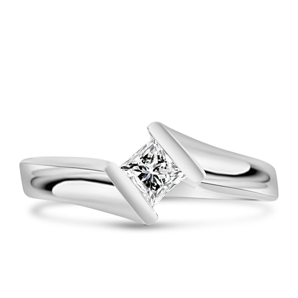 Ring with .40 Carat Diamond in 14kt White Gold