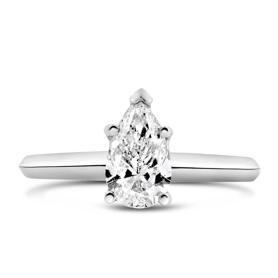 Ring with 1.00 Carat Diamond in 14kt White Gold