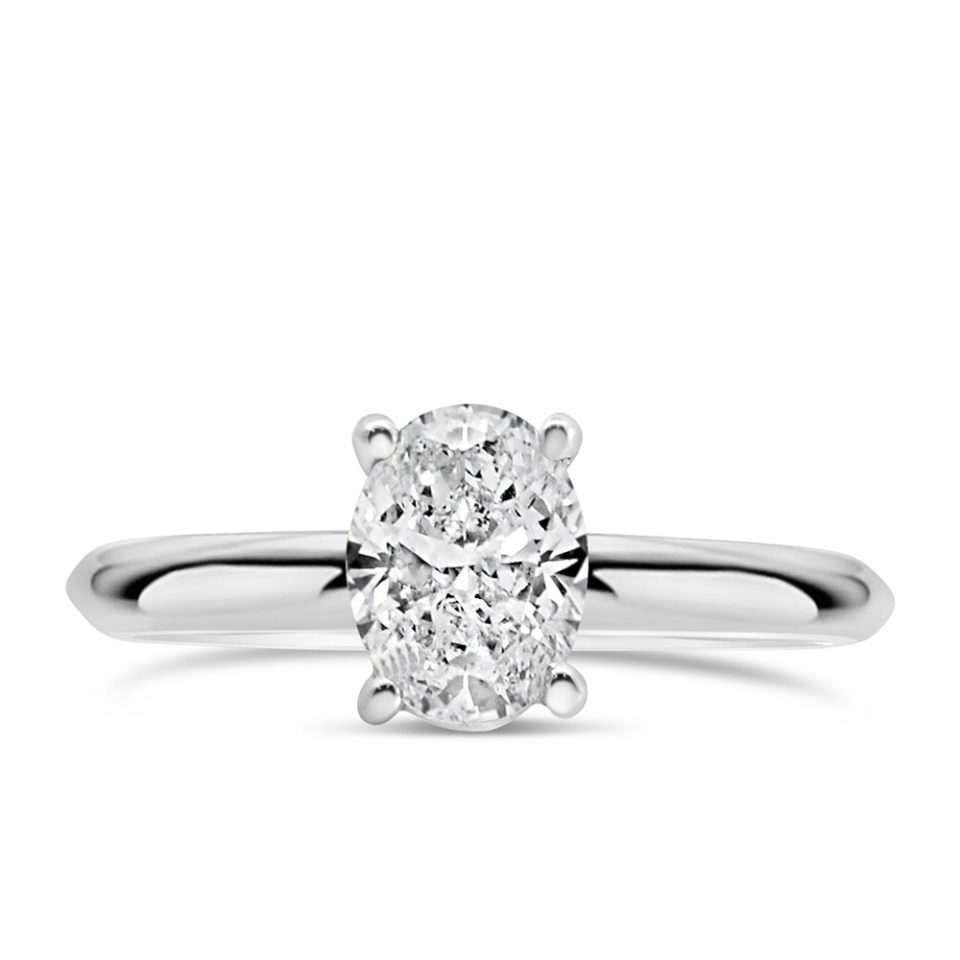 Ring with 1.00 Carat Diamond in 14kt White Gold