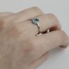 Ring with .02 Carat TW of Diamonds and Blue Topaz in 10kt White Gold