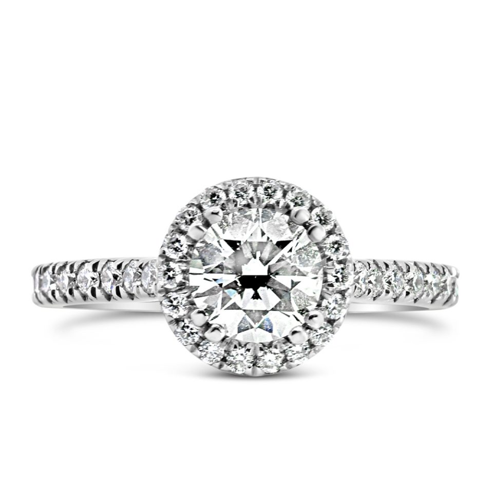 Engagement Ring With 1.50 Carat TW of Diamonds in 18kt White Gold With Platinum Head