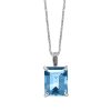 Cleo Pendant with Blue Topaz in 10kt Yellow Gold with Chain