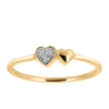 Double Heart Diamond Everyday Stacking Ring with .01 Carat TW of Diamonds in 10kt Yellow Gold