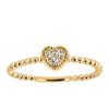 Textured Heart Diamond Everyday Stacking Ring with .04 Carat TW of Diamonds in 10kt Yellow Gold