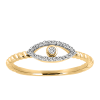 Evil Eye Diamond Everyday Stacking Ring with .10 Carat TW of Diamonds in 10kt Yellow Gold