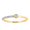 Pave Bezel Diamond Everyday Stacking Ring with .15 Carat TW of Diamonds in 10kt Yellow Gold