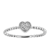 Textured Heart Diamond Everyday Stacking Ring with .04 Carat TW of Diamonds in 10kt White Gold