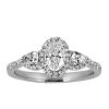 Oval Halo Engagement Ring with 1.00 Carat TW of Diamonds in 14kt White Gold