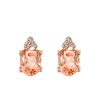 Earrings with .01 Carat TW of Diamonds and Morganite in 10kt Rose Gold