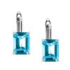 Cleo Earrings with Swiss Blue Topaz in 10kt White Gold