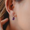 Cleo Earrings with Amethyst in 10kt White Gold