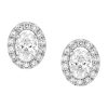 Classic Halo Earrings with 1.00 Carat TW of Lab Created Diamonds in 14kt White Gold