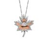 Fire of the North Luminance Canadian Diamond Maple Leaf Pendant with .10 Carat Diamond in 10kt White and Rose Gold with Chain