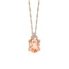 10KT Rose Gold Diamond and Morganite Pendant with Chain