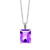 Cleo Pendant with Amethyst in 10kt White Gold with Chain