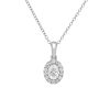 Classic Halo Pendant with .50 Carat TW of Lab Created Diamonds in 14kt White Gold with Chain