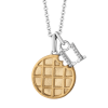 Stranger Things Gold Plated Eggo Eleven Pendant with .03 Carat TW of Diamonds in Sterling Silver with Chain