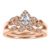 Pear Shape Bridal set with .50 Carat TW of Diamonds in 14kt Rose Gold