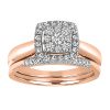 Bridal Set with .42 Carat TW of Diamonds In 10kt Rose Gold