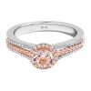 Star Wars Princess Leia Engagement Ring with .25 Carat TW of Diamonds and Morganite in 10kt White and Rose Gold