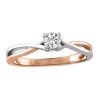 Fire of the North Engagement Ring with .07 Carat TW of Diamonds in 10kt White and Rose Gold