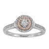 Stackable Ring with .25 Carat TW of Diamonds in 10kt White and Rose Gold