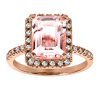 Ring with .22 Carat TW of Diamonds and Morganite in 14kt Rose Gold