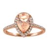Ring with .21 Carat TW of Diamonds and Morganite in 14kt Rose Gold