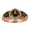 Ring with .10 Carat TW of Diamonds and Smoky Quartz in 10kt Rose Gold