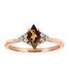 Ring with .09 Carat TW of Diamonds and Smokey Quartz in 10kt Rose Gold