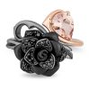 Enchanted Disney Villains Maleficent Ring with Morganite and .20 Carat TW of Black Diamonds in Sterling Silver and 10kt Rose Gold