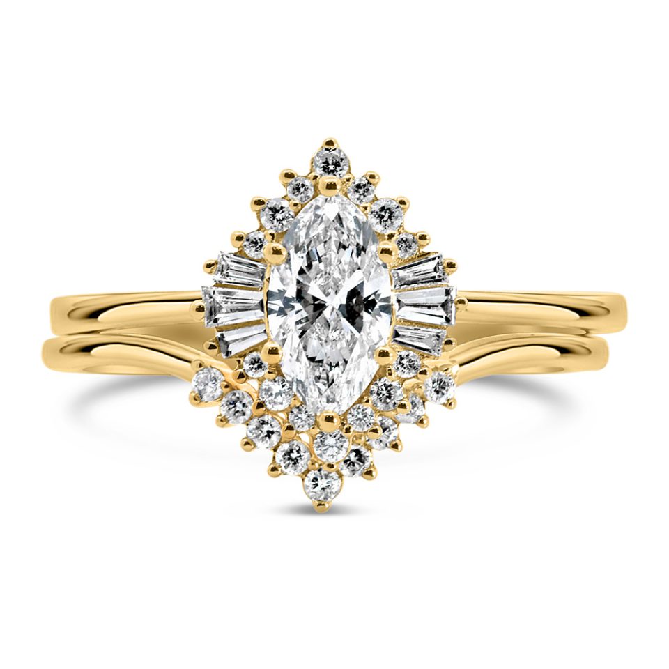 Bridal Set with .70 Carat TW of Diamonds in 14kt Yellow Gold