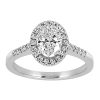Colourless Collection Oval Halo Engagement Ring with 1.25 Carat TW of Diamonds in 18kt White Gold