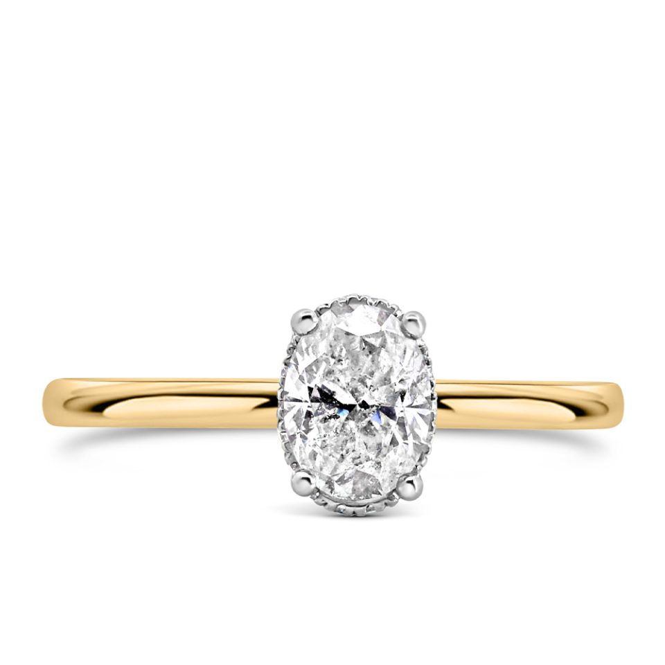 Engagement Ring with .82 Carat TW of Diamonds in 18kt Yellow Gold