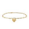 6.5″+1″Heart Bracelet with White Topaz in Gold Plated Sterling Silver