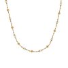 17″+2″ Beaded Chain with White Enamel in 10kt Yellow Gold